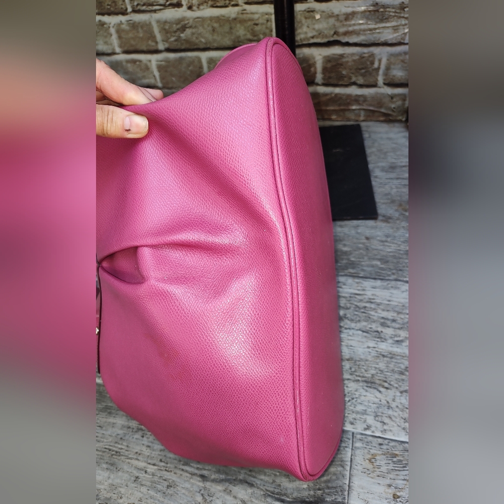 Coach cross Grain pink Leather Pleated Tote Shoulder bag - Picture 10 of 11